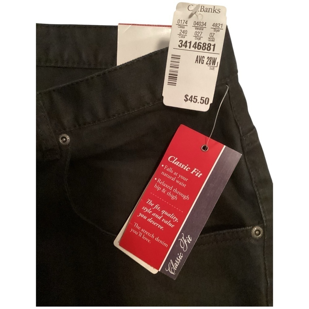 CJ Banks Classic Black Straight Leg Jeans, Plus Size 28W - Picture 6 of 8
